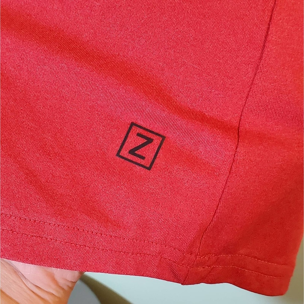 NWT Zobha Active Wear Vibrant Bright Red Stretchy Workout Top Size Large - Picture 3 of 4